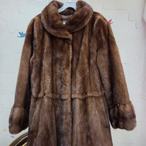 [BUNJANG] Velvet Fur Mink Coat / 우단모피 밍크코트