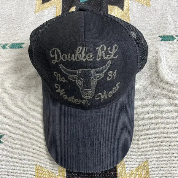 [BUNJANG] RRL Corduroy Buffalo Trucker Cap / RRL 코듀로이 블랙 버팔로 트러커캡