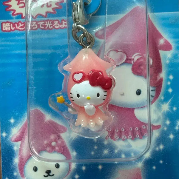 [BUNJANG] Sanrio Hello Kitty Squid Glow-in-the-Dark Keychain / [고전] 오징어 키티 키링(야광)