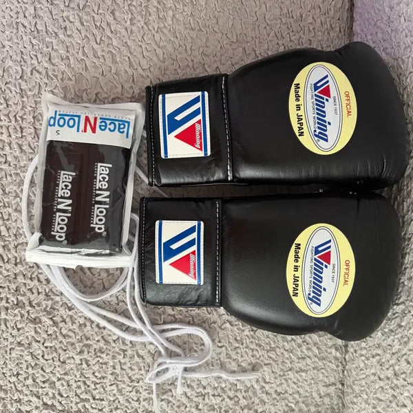 [BUNJANG] Winning Boxing Gloves Laced 10oz Black / 위닝 글러브 레이스 10온스 블랙