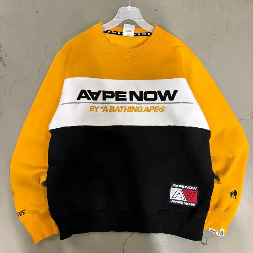 [BUNJANG] Ape Logo Camo Sleeve Sweatshirt L / 에이프 로고 카모슬리브 맨투맨 L