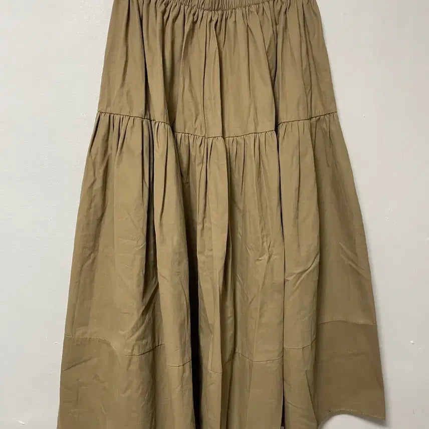 [BUNJANG] Free Camel Amekaji Banding Long Skirt / Free 카멜 아메카지 밴딩 롱치마 스커트