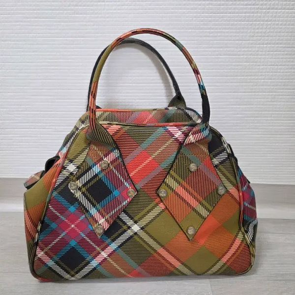 [BUNJANG] Vivienne Westwood Check Pattern Tote Bag / 비비안웨스트우드 체크 패턴 토트백