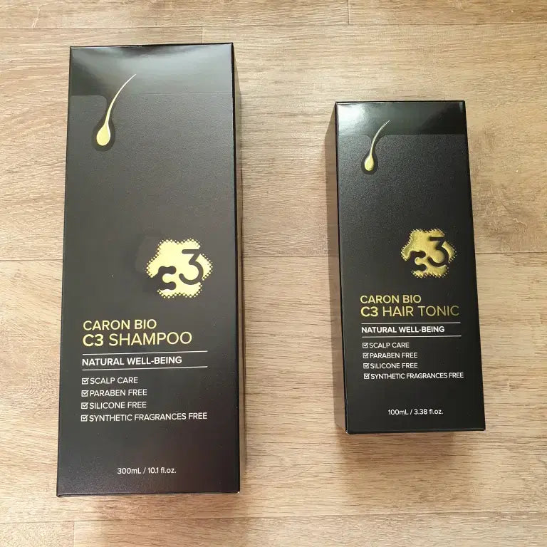 [BUNJANG] CaronBio C3 Shampoo + Hair Tonic Set / 카론바이오 C3 샴푸 + 헤어토닉 세트 두피모발케어 천연약산성 탈모샴푸