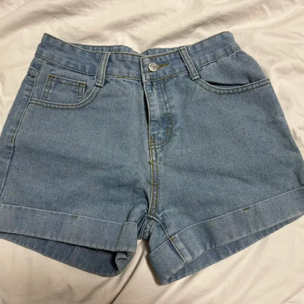 [BUNJANG] Light Blue Roll-up Denim Shorts / 연청롤업반바지 M