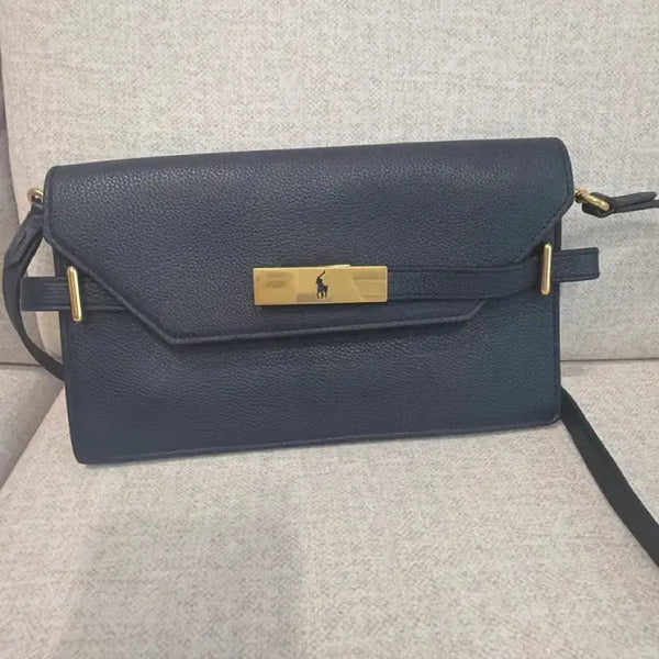 [BUNJANG] Polo Ralph Lauren Leather Crossbody Bag Navy / 폴로 랄프로렌 가죽 크로스백 네이비