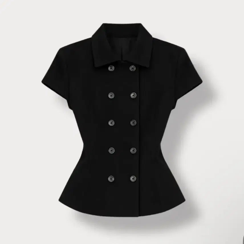 [BUNJANG] Double Button Slim Fit Collar T-Shirt / 더블버튼 슬림핏 카라티