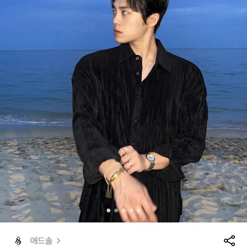 [BUNJANG] Addsol Summer Pleated Shirt Set / 애드솔 여름 플리츠 셔츠 세트 남친룩