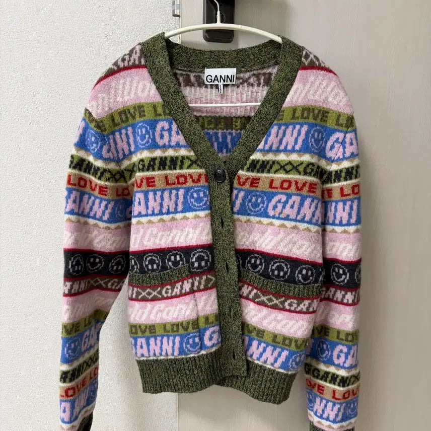 [BUNJANG] GANNI Graphic Logo Cardigan XS / 가니 그래픽 로고 가디건 xs