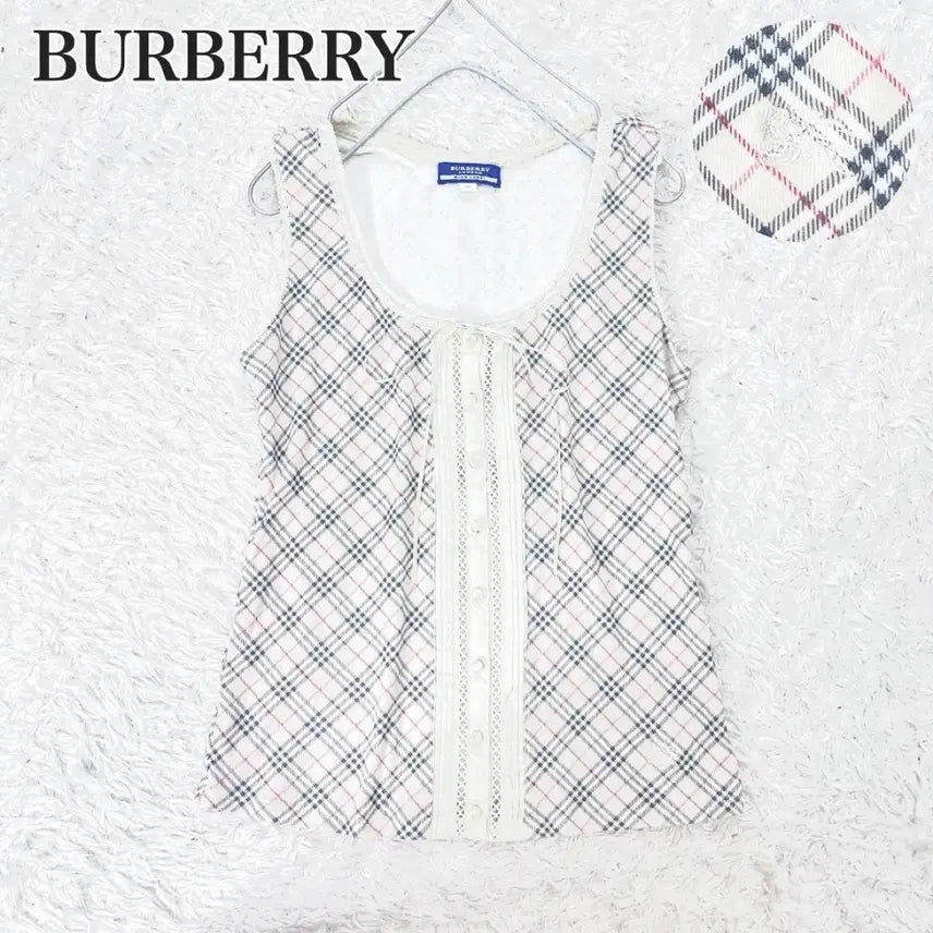 [BUNJANG] Burberry Blue Label Nova Check Sleeveless Top / 대대장) 버버리 블루라벨 노바체크 나시 민소매 슬리브리스