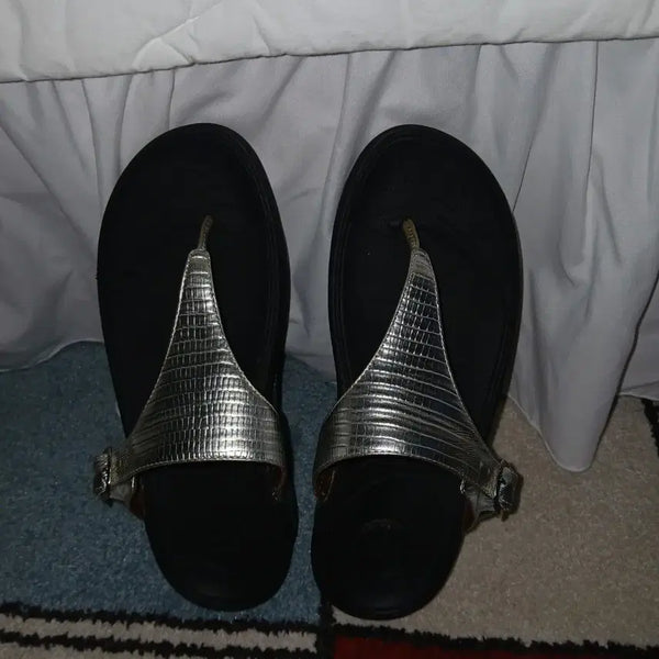 [BUNJANG] Fitflop Sandals Black Metallic Size 240 / 핏플랍 샌들 240