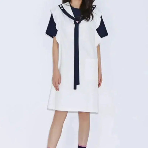 [BUNJANG] Lucky Chouette Sailor Collar Dress / 럭키슈에뜨 세일러카라 원피스 36