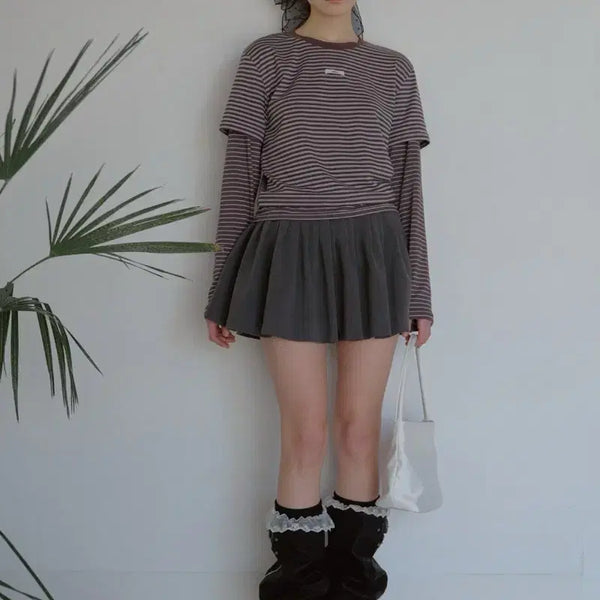 [BUNJANG] Letterry Flare Skirt Grey / 레터리 플레어 스커트 그레이