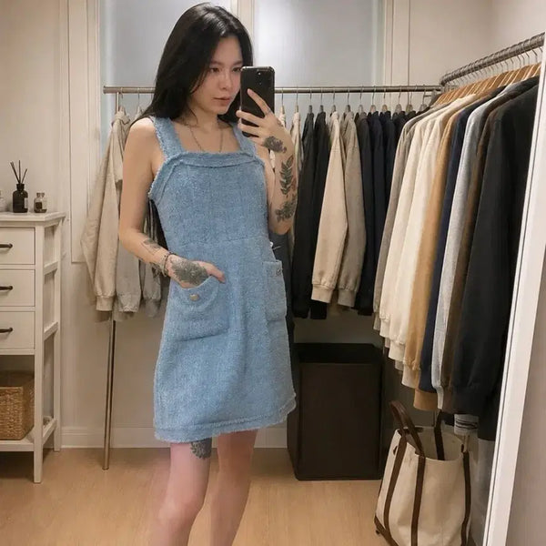 [BUNJANG] Ihr Tweed Mini Dress Blue / 새상품) Ihr (아이에이치알) 트위드 미니 원피스 블루 m