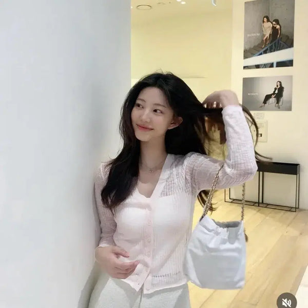 [BUNJANG] JennieO Pink Cardigan / 제니오 핑크 가디건