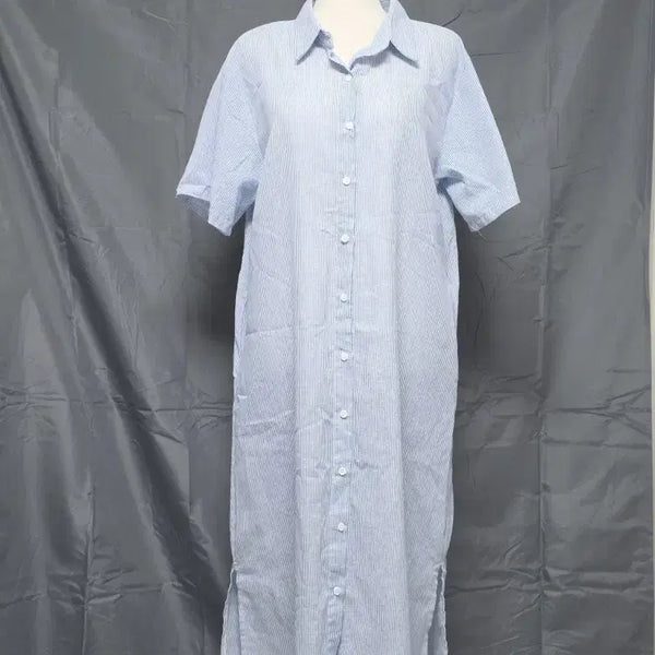 [BUNJANG] Oversized Long Shirt Dress Blue / 박시한 롱 셔츠 블루원피스 F