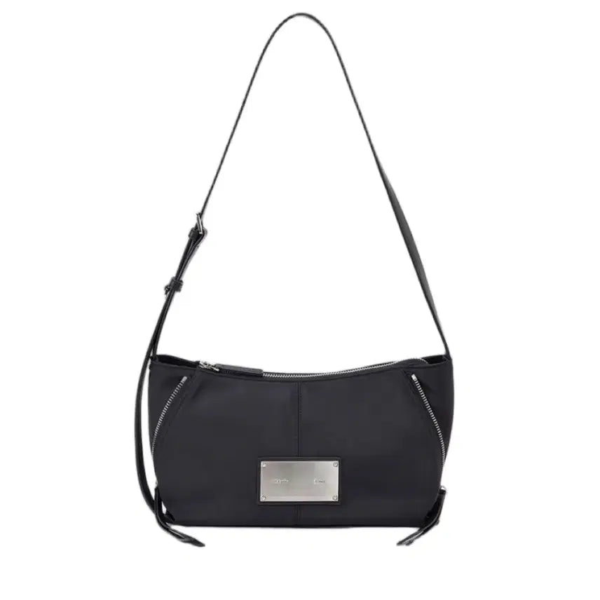 [BUNJANG] Matinkim Side Zip Fabric Shoulder Bag Black / 마뗑킴가방 마뗑킴 사이드 지퍼 패브릭 숄더백 블랙