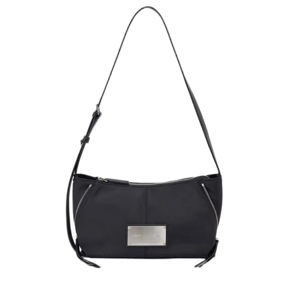 [BUNJANG] Matinkim Side Zip Fabric Shoulder Bag Black / 마뗑킴가방 마뗑킴 사이드 지퍼 패브릭 숄더백 블랙