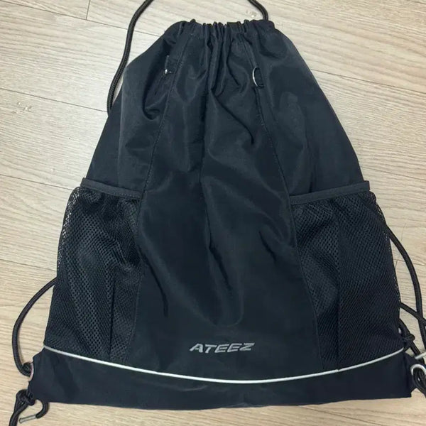[BUNJANG] ATEEZ Black String Bag / 에이티즈 ATEEZ 스트링 백 검정색