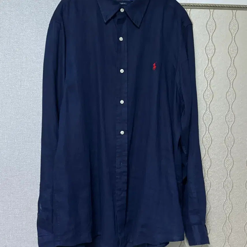 [BUNJANG] Polo Ralph Lauren Classic Fit Linen Shirt Navy / [L] 클래식핏 폴로 린넨 셔츠 네이비