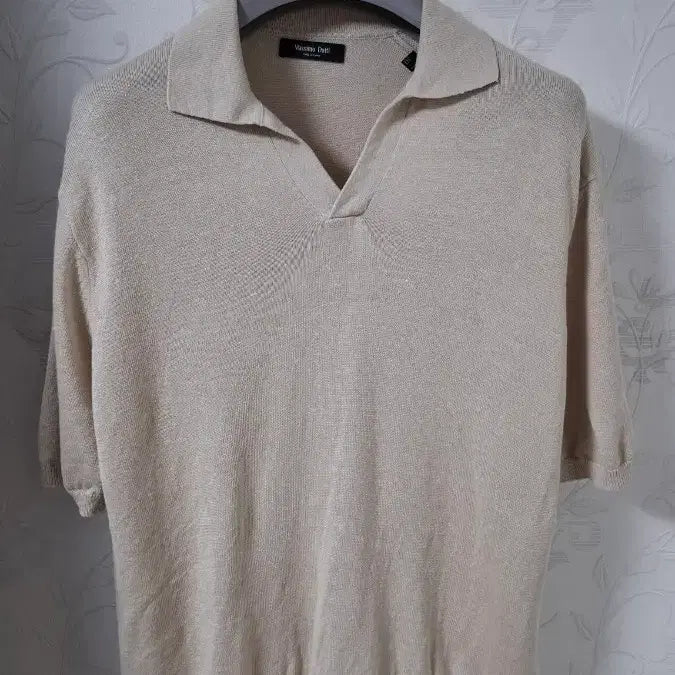[BUNJANG] Massimo Dutti Linen Blend Open Collar Knit T-Shirt / 마시모두띠 린넨 니트 오픈카라 티셔츠 100