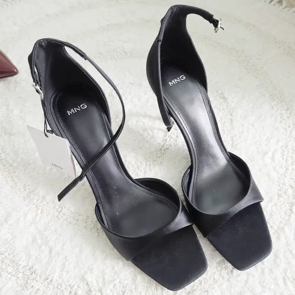 [BUNJANG] Mango Black Strap Sandals Size 39 (Unused) / MNG 블랙 스트랩 샌들 245~250 (미사용) 39사이즈