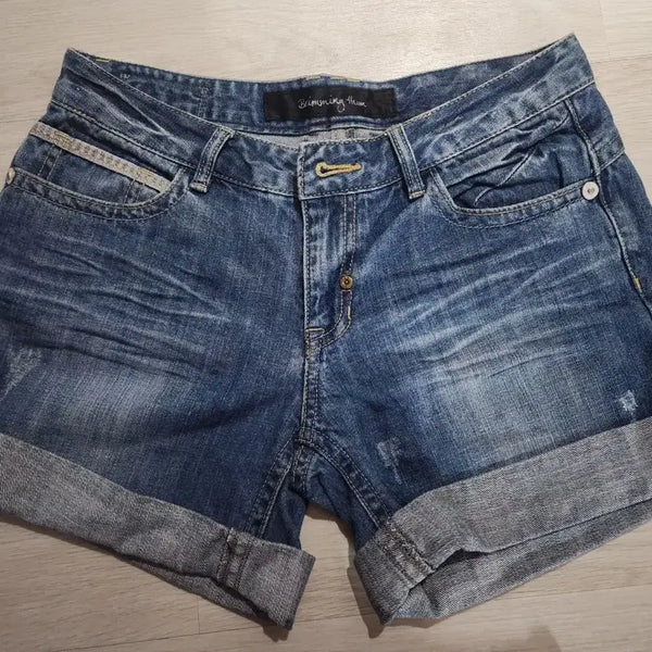 [BUNJANG] Denim Rolled-Up Shorts / 데님 롤업 반바지
