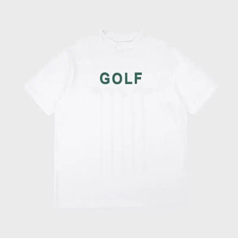 [BUNJANG] GOLF Logo Short Sleeve Half-Neck T-Shirt White / GOLF  로고 반팔 반목 골프티셔츠 화이트