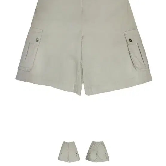 [BUNJANG] Sio Seoul Half Cargo Washing Pants - Beige / 시오서울 하프 카고 워싱 팬츠 베이지 sio seoul half cargo washing pants 버뮤다 반바지