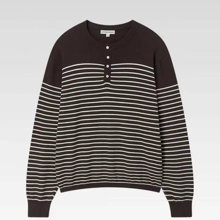 [BUNJANG] After Pray Henley Neck Knit Brown M Size / 애프터프레이 헨리넥 니트