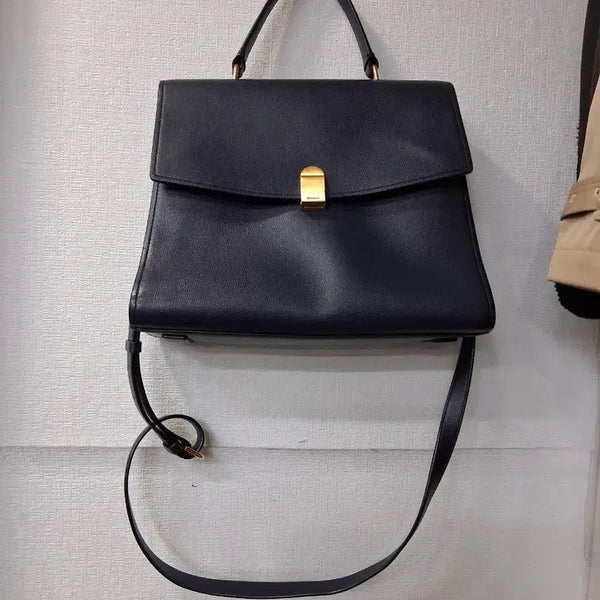 [BUNJANG] Beanpole Women's Leather Tote Bag Shoulder Bag Navy / 빈폴 여성 가죽 토트백 숄더백 네이비