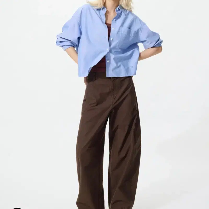 [BUNJANG] Uniqlo Jersey Barrel Pants (L) Black / Dark Brown / 유니클로 저지배럴팬츠 L 블랙/다크브라운