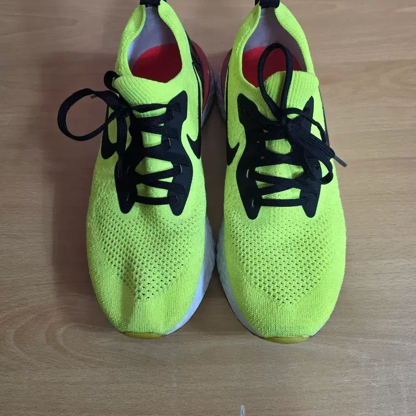 [BUNJANG] Nike Flyknit Running Shoes Neon Yellow Size 265 / 나이키 플라이니트 러닝화 형광 노랑  사이즈 265