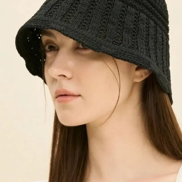 [BUNJANG] TIME Crochet Bucket Hat Black / 한섬 타임 크로셰 버킷햇