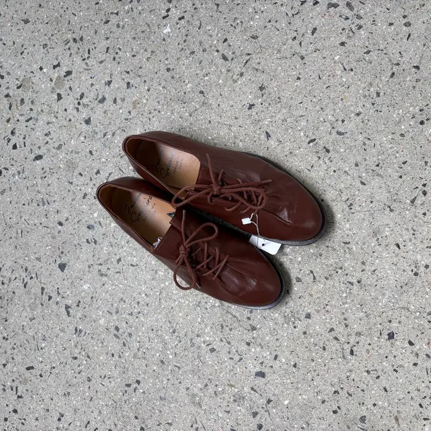 [BUNJANG] Zac Posen Leather Sneakers Brown / 자크 솔로비에 가죽 스니커즈