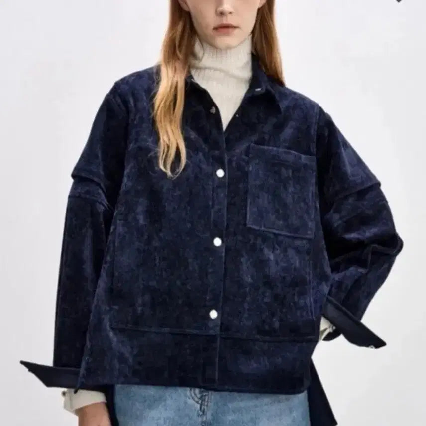 [BUNJANG] SYSTEM Oversized Velvet Slit Shirt / 시스템 오버사이즈 벨벳 슬릿 셔츠