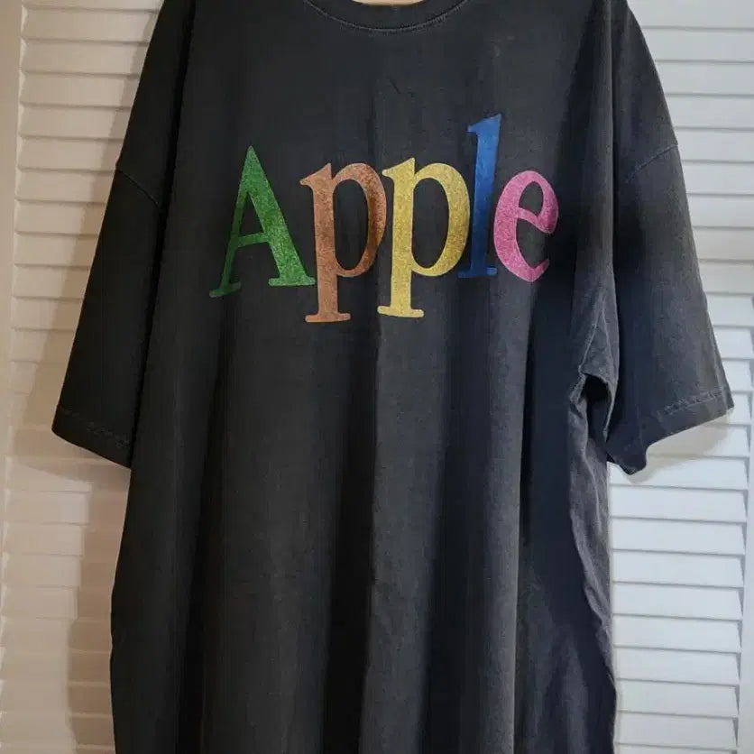 [BUNJANG] Apple Logo Short Sleeve T-Shirt Black / (새상품) 애플 로고 반팔 티셔츠 차콜