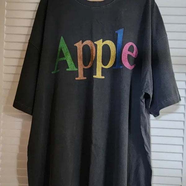 [BUNJANG] Apple Logo Short Sleeve T-Shirt Black / (새상품) 애플 로고 반팔 티셔츠 차콜