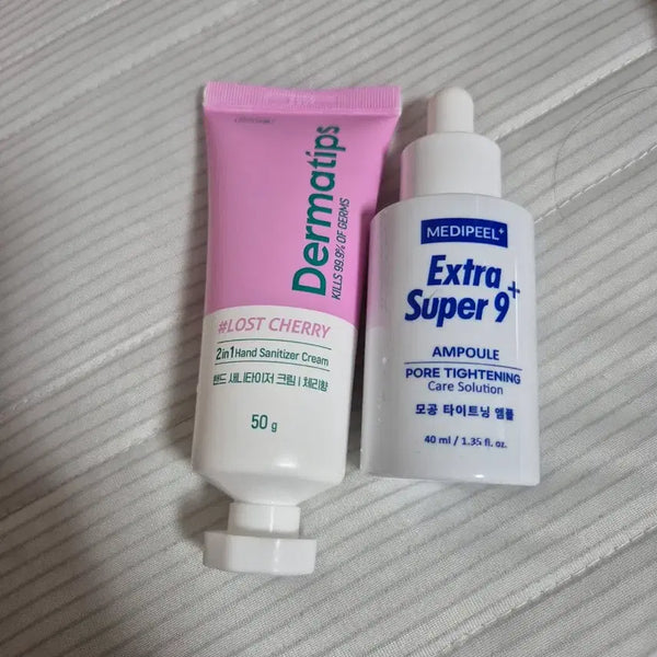 [BUNJANG] Medi-Peel Extra Super 9 Ampoule + Dermtips Hand Cream Set / 메디필 엑스트라 슈퍼9 앰플 + 더마팁스 핸드크림