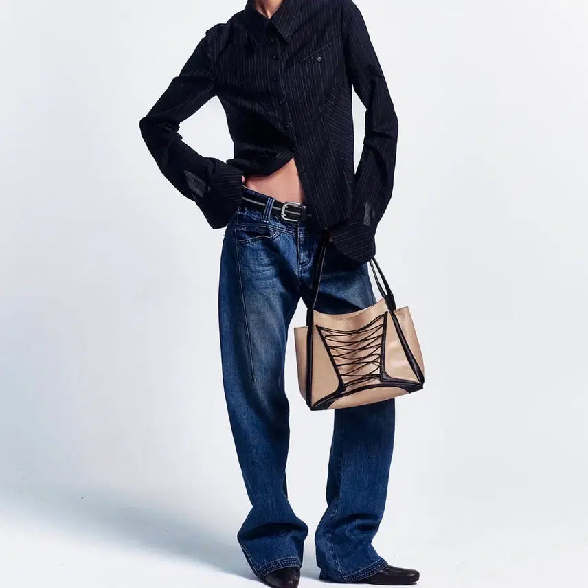 [BUNJANG] Mischief Core Straight Jeans Dark Blue / 미스치프 코어 스트레이트 진 다크블루