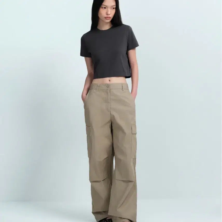 [BUNJANG] Musinsa Standard Women's Wide Cargo Pants Beige / 무신사 우먼즈 와이드 카고 팬츠 [베이지]