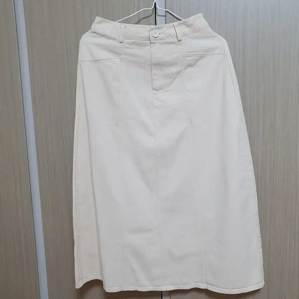 [BUNJANG] LAP Beige Cotton Long Skirt / (프리)LAP 베이지 면 롱 스커트