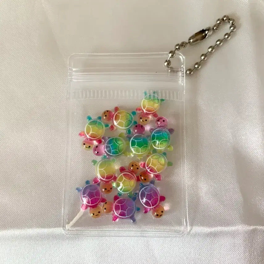 [BUNJANG] Rainbow Aurora Lucky Turtle Keychain / 무지개 오로라 행운 거북이 키링