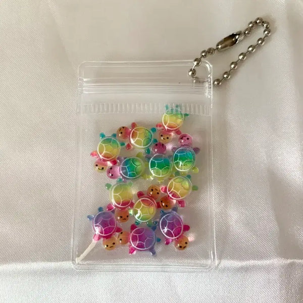 [BUNJANG] Rainbow Aurora Lucky Turtle Keychain / 무지개 오로라 행운 거북이 키링