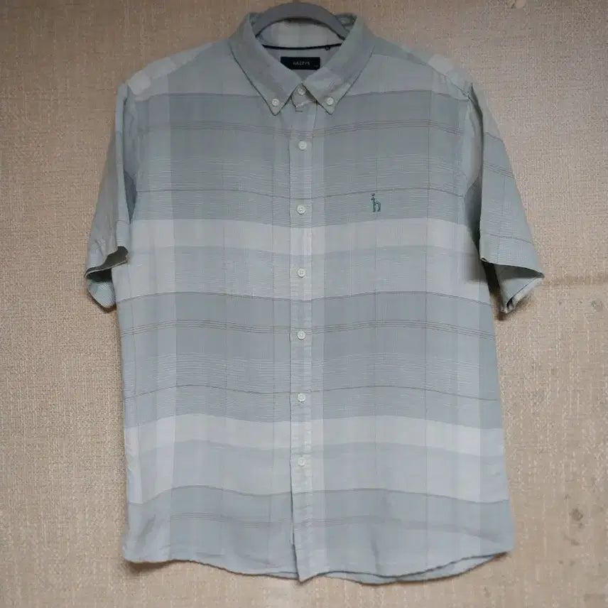 [BUNJANG] Hazzys Linen Blend Short Sleeve Shirt / 헤지스/110)  반팔 린넨혼방셔츠