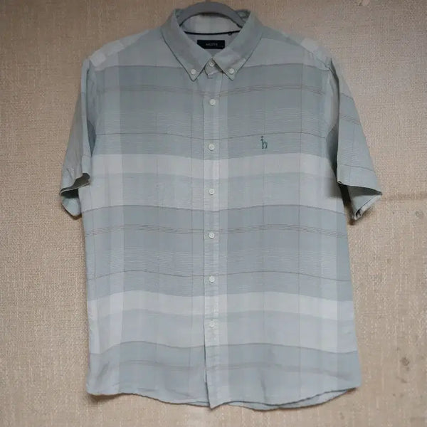 [BUNJANG] Hazzys Linen Blend Short Sleeve Shirt / 헤지스/110)  반팔 린넨혼방셔츠