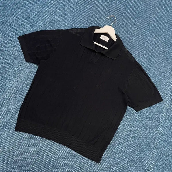 [BUNJANG] Custom Clock Cotton Blend Short Sleeve Polo Knit M / [M] 커스텀어클락 반팔 카라 니트 만원샵