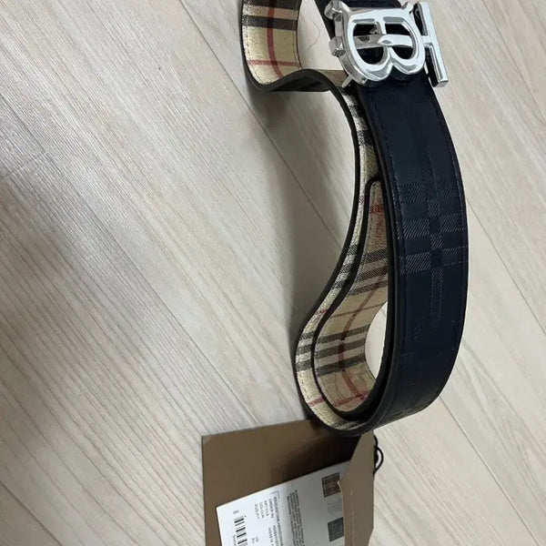 [BUNJANG] Burberry BH Logo Check Belt / 버버리 벨트 BH 로고 체크