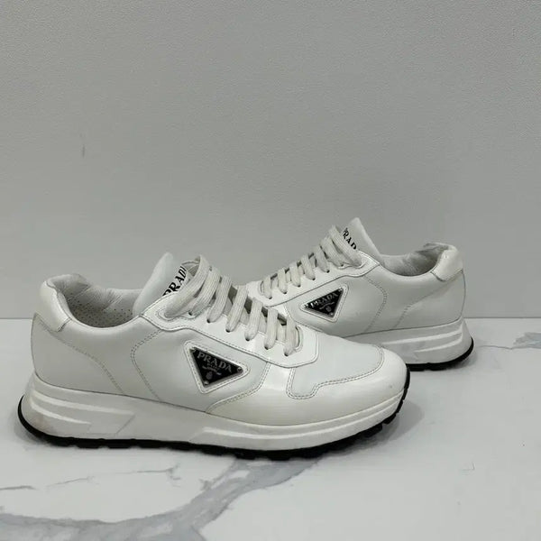 [BUNJANG] Prada Leather Sneakers White Size 9 / [9SIZE]프라다 레더 스니커즈 화이트