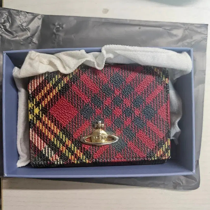 [BUNJANG] Vivienne Westwood Tartan Check Bifold Wallet / 일택포)비비안웨스트우드 타탄체크 반지갑 지갑